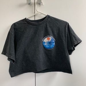 brandy melville gray graphic tee